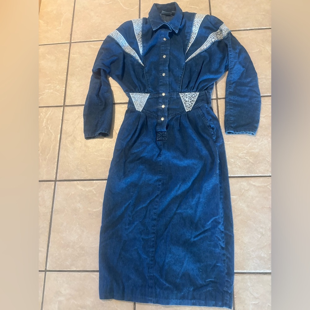 Vintage Avon Fashion Denim Dress